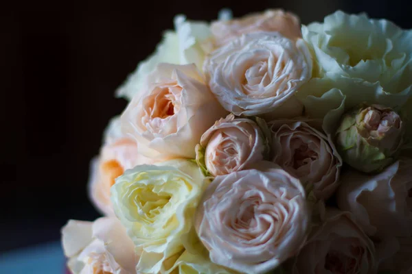 Verano floreciendo rosas delicadas sobre flores florecientes fondo festivo —  Fotos de Stock