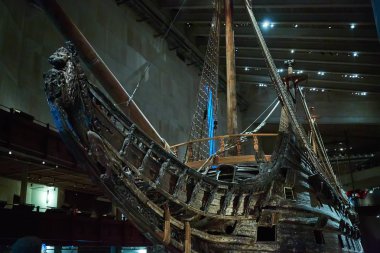 Stockholm, Swden - Novemer 6, 2018. Vasa Müzesi'nde Vasa gemisinin ziyaret.