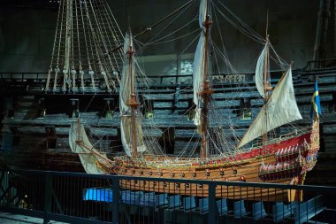Stockholm, Swden - Novemer 6, 2018. Vasa Müzesi'nde Vasa gemisinin ziyaret.