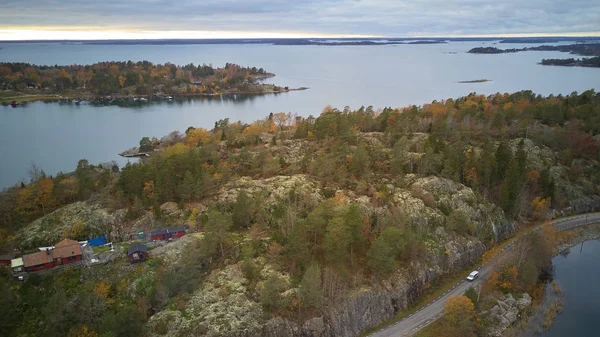 Vacker utsikt över det klassiska svenska landskapet från ovan. — Stockfoto