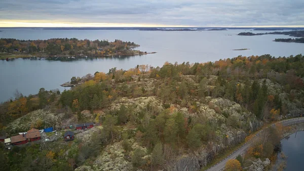 Bella vista del classico paesaggio svedese dall'alto . — Foto Stock