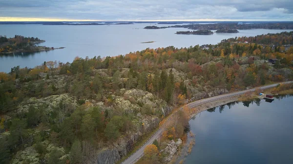 Bella vista del classico paesaggio svedese dall'alto . — Foto Stock