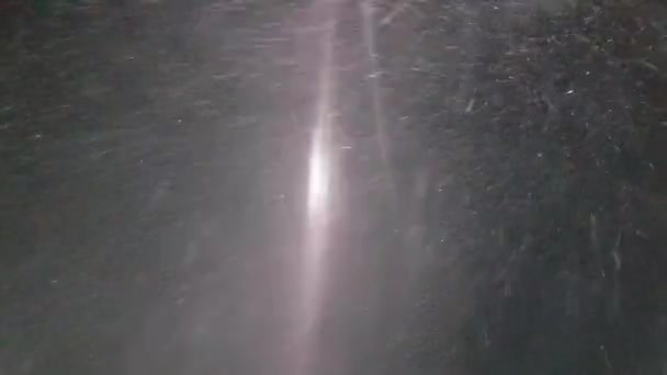 Falling Real Snowflakes Heavy Snow Snowstorm Weather Shot Black Background — Stock Video