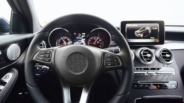 Lüks modern otomobil iç. Sığ dof.