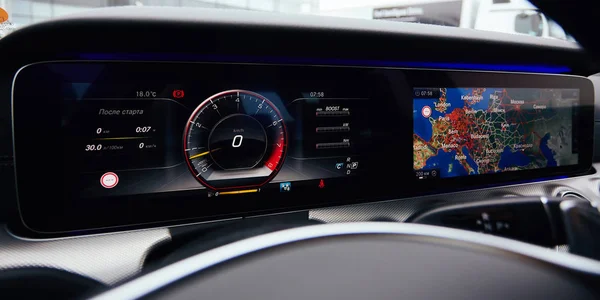 The luxury car dashboard. The Modern technology — Stock Photo, Image