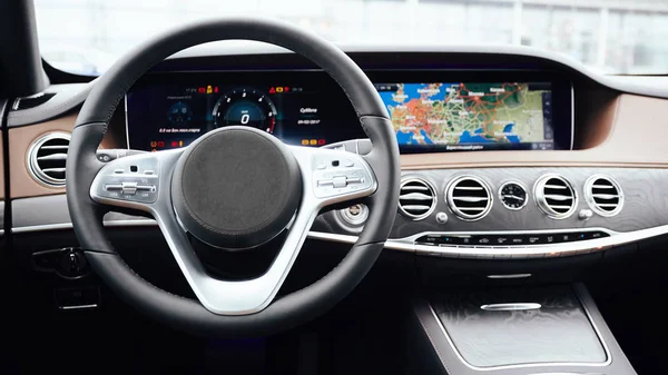 El interior del coche moderno de lujo. Dof poco profundo . —  Fotos de Stock