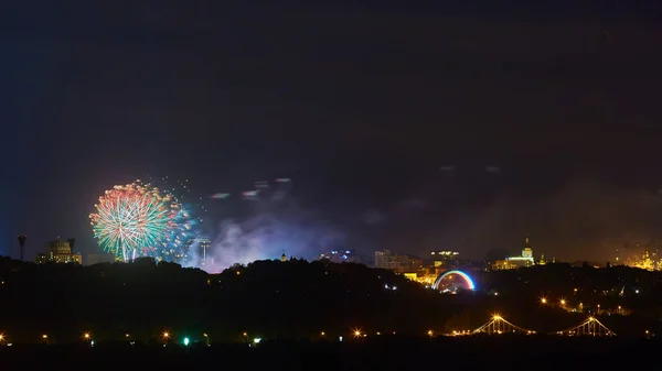 The beautiful firework over city at night. — Stock Photo, Image