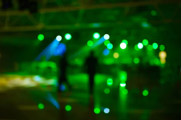 Fondo borroso de iluminación de conciertos de eventos en la sala de conferencias — Foto de Stock