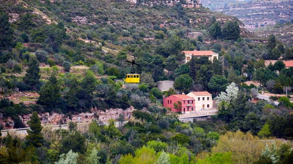 Cableway, Montserrat monastery on mountain in Barcelona, Catalon. — Stock Photo, Image