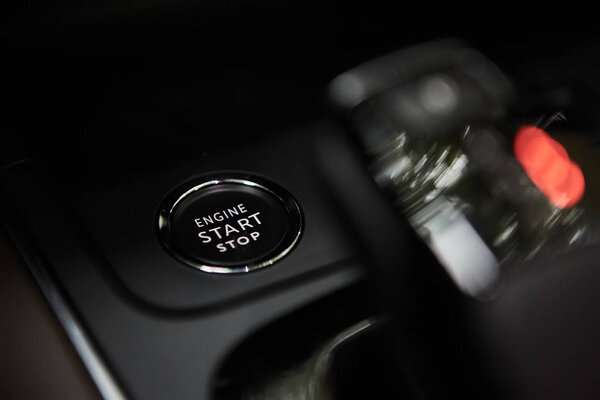 Engine Start Stop button of a modern car