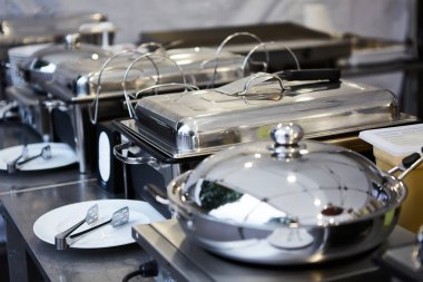 Catering gıda düğün konuklara hazır. Sığ DOF