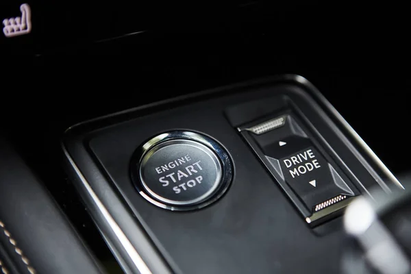 Engine Start Stop button of a modern car — Stock Photo, Image