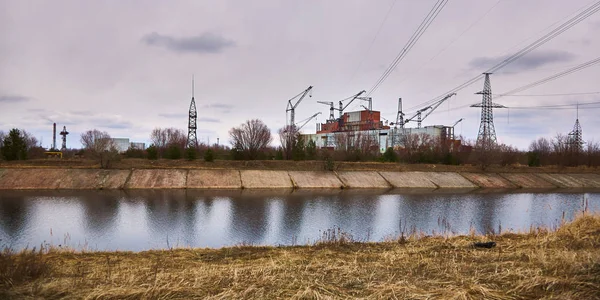 Černobylská jaderná elektrárna v zóně vyloučení Černobylu — Stock fotografie