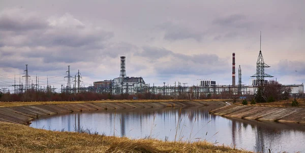 Central nuclear de Chernóbil en la zona de exclusión de Chernóbil — Foto de Stock
