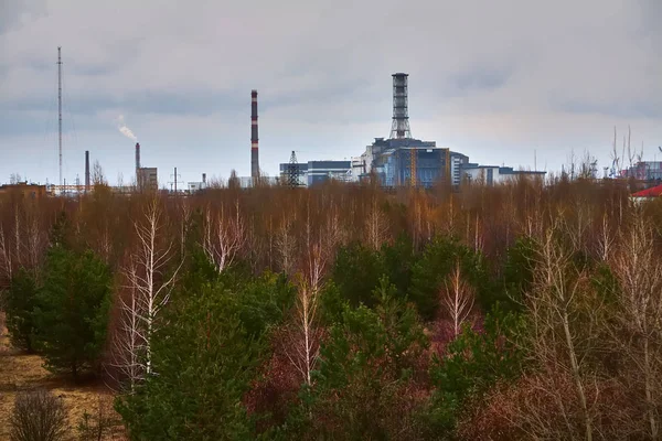 Černobylská jaderná elektrárna v zóně vyloučení Černobylu — Stock fotografie