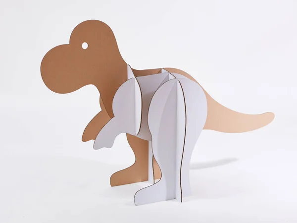 Dinosaure Trex en carton. Idée pour la fête d'anniversaire, la fête dino ou la séance photo — Photo