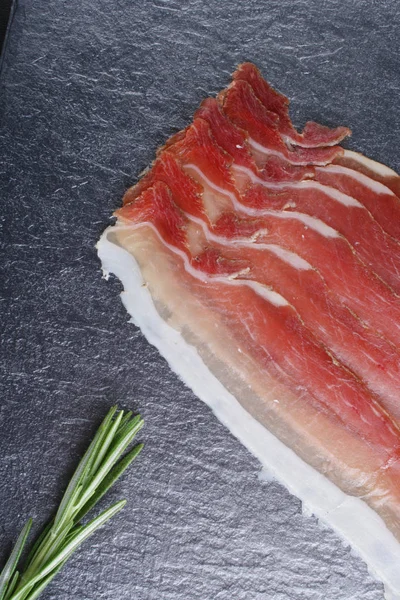 Jamón Jamón Sobre Fondo Piedra — Foto de Stock