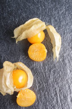 Physalis taş zemin üzerine