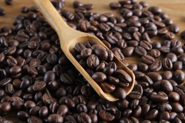 kahve ve kaşık ahşap arka plan arka plan