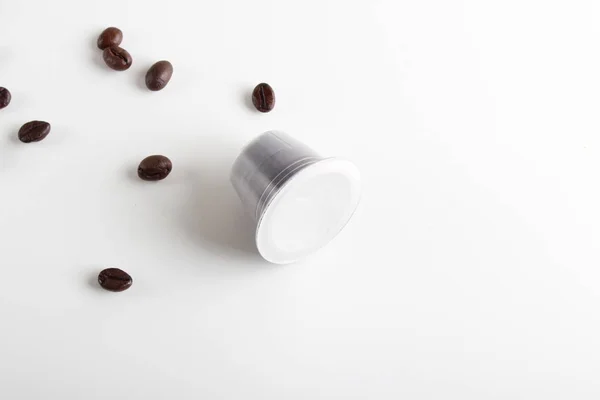 Capsules Coffee White Background — Stock Photo, Image