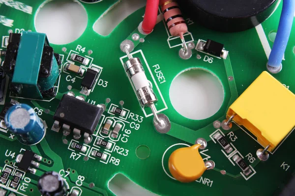 Tablero Componentes Electrónicos Microchips — Foto de Stock