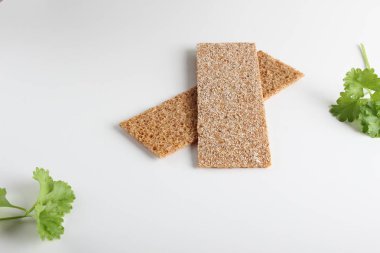 çavdar cpispbread beyaz bir arka plan üzerinde