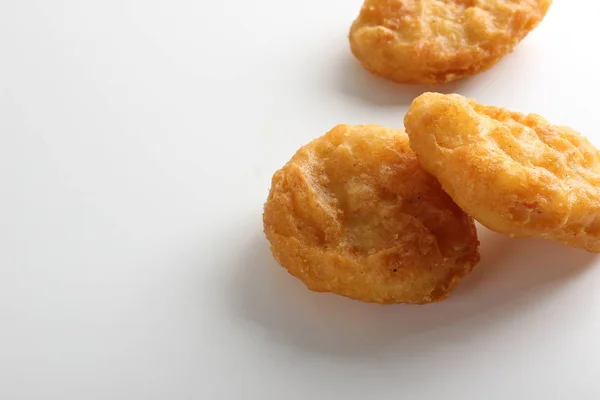 Nuggets Frango Frito Fundo Branco — Fotografia de Stock