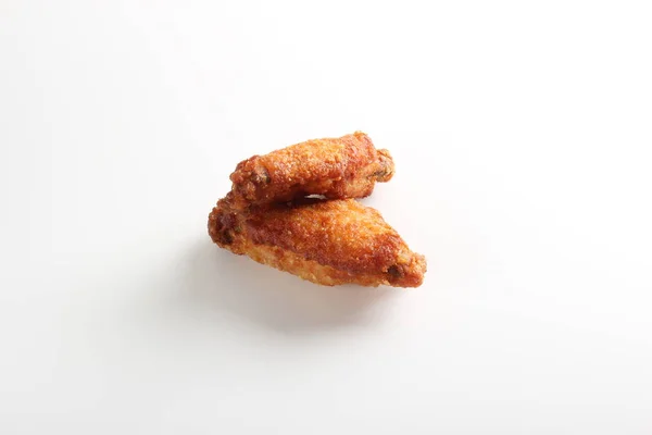 Ali Pollo Fritte Profondità Sfondo Bianco — Foto Stock