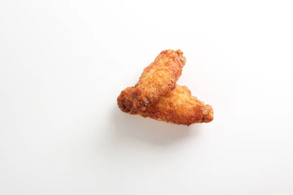 Skrzydła Kurczaka Głęboko Smażone Białym Tle — Zdjęcie stockowe
