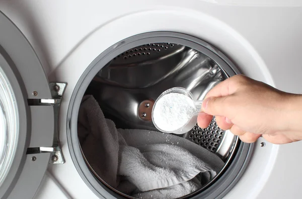 Detergente Lavado Polvo Lavadora Mano — Foto de Stock