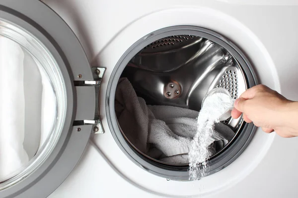 Detergente Lavado Polvo Lavadora Mano — Foto de Stock