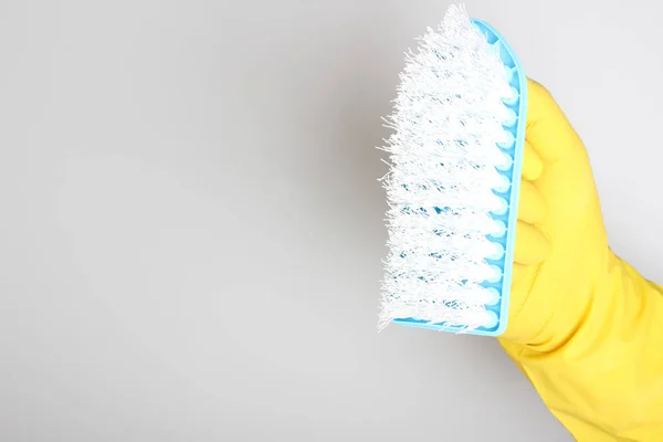 Gelbe Handschuhbürste Blau Reinigen Sauber — Stockfoto