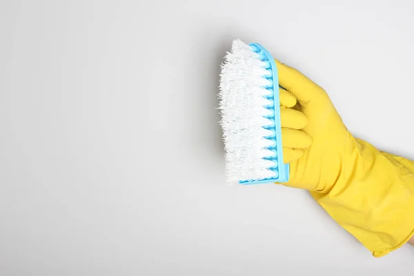 Gelbe Handschuhbürste Blau Reinigen Sauber — Stockfoto