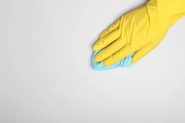 Blue Rag Rękawice Żółty Czyszczenia — Zdjęcie stockowe