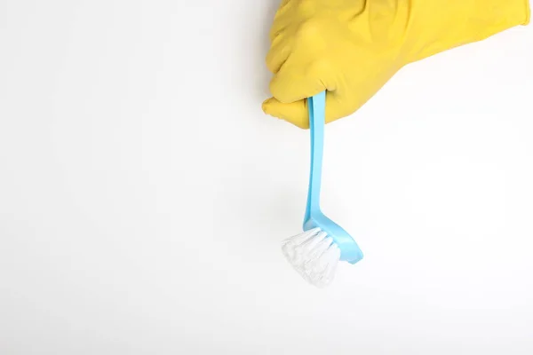 Yellow Glove Brush Blue Cleaning Clean — Stock Photo, Image