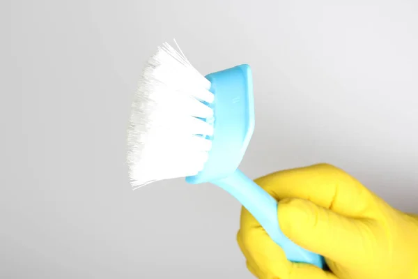 Yellow Glove Brush Blue Cleaning Clean Royalty Free Stock Photos