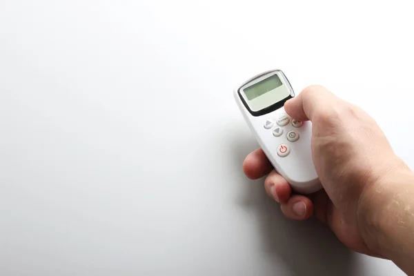 Télécommande Blanche Avec Boutons Main — Photo