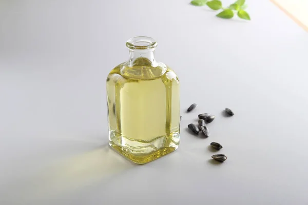 Sunflower Oil Glass Bottle — Stock Photo, Image