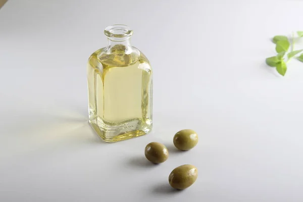 Aceite Oliva Botella Vidrio — Foto de Stock