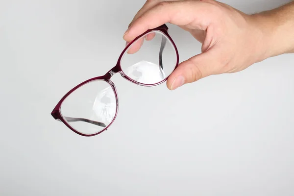 Glasses Hand Light Background — Stock Photo, Image