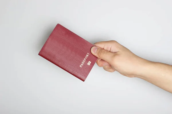 Passport Hand Light Background — Stock Photo, Image