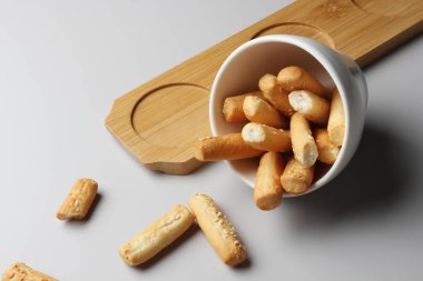 Ekmek çubukları gri arkaplan