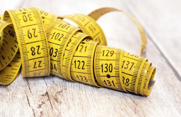 Weight Loss Concept Website Banner Measuring Tape Copy Space — Stock Photo, Image