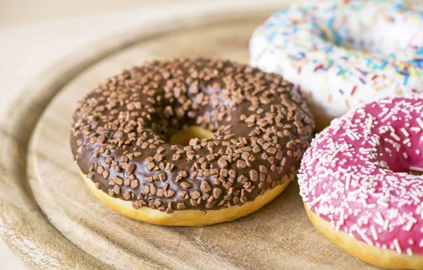 Süße Bunte Donut Kuchen Junk Food Konzept — Stockfoto