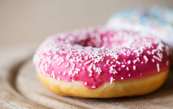 Ungesunde Ernährung Junk Food Konzept Rosa Donut Mit Kopierraum — Stockfoto