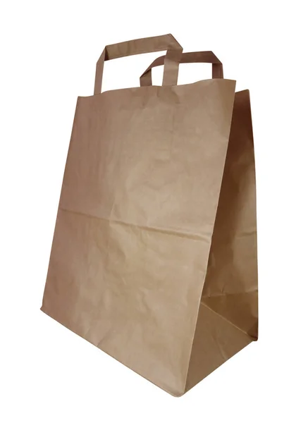 Paper Shopping Bag Isolated White Background Clipping Path Included — Stock Photo, Image