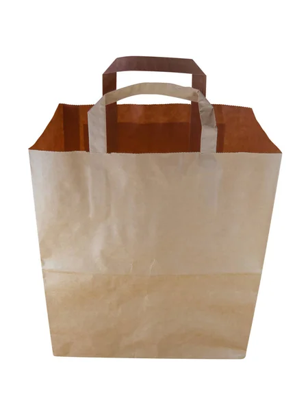 Paper Shopping Bag Isolated White Background Clipping Path Included — Stock Photo, Image