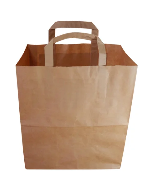 Tas Belanja Kertas Terisolasi Dengan Latar Belakang Putih Termasuk Path — Stok Foto