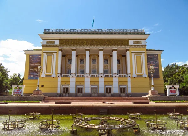 Almaty Kazakhstan June 2018 State Academic Opera Ballet Theater Named — Stock Photo, Image
