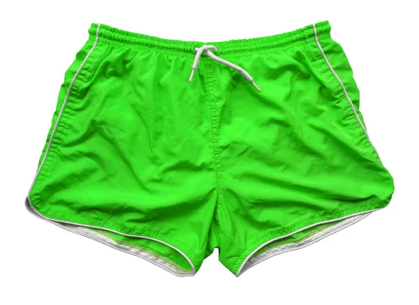 Green swimming shorts isolated on white with Clipping Path